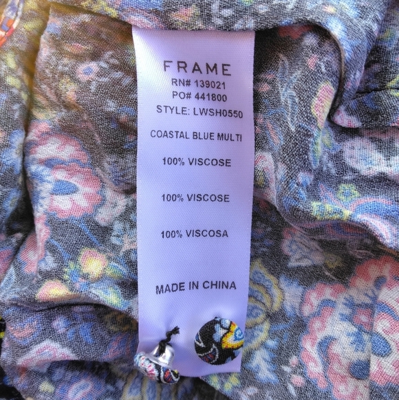 Nordstrom Frame All Over Floral One Shoulder Blouse Multicolor Size XS NWT - Picture 12 of 12